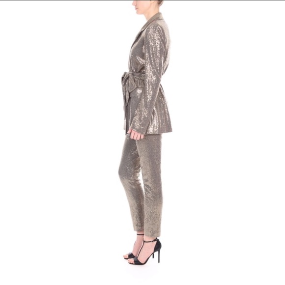LAST CHANCE Badgley Mischka Sequin Jacket and Pant - Picture 2 of 8